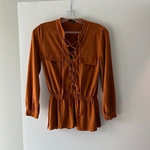 Burnt Orange Suede Blouse